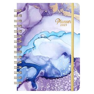 2023 planner – weekly and monthly planner 2023, jan 2023 – dec 2023, 2023 weekly monthly planner with monthly tab, 8.4″ x 6.3″, hardcover, twin-wire binding, thick paper, back pocket, elastic closure