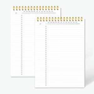 Regolden-Book To Do List Notepad Spiral Planner, Daily Task Tracker with Wide Lined Notebooks, List Maker, Daily Schedule Tracking College Ruled Flexible Cover To Do List Journal, Grocery Checklist for Teacher/Men/Women, 52 Sheets (6"x8.5")2Pack