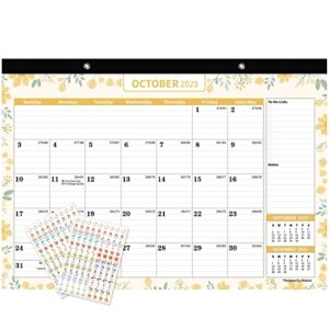 2023-2024 large desk calendar 2023 (january 2023-june 2024), big monthly wall calendar with plastic cover: 17″x12″, 18 months academic year desk pad calendars with planner stickers
