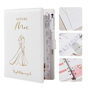 aw bridal wedding planner book and organizer for the bride to be gifts future mrs gifts engagement gifts for women∣leather hardcover wedding planning book budget planner binder with pen and gift box