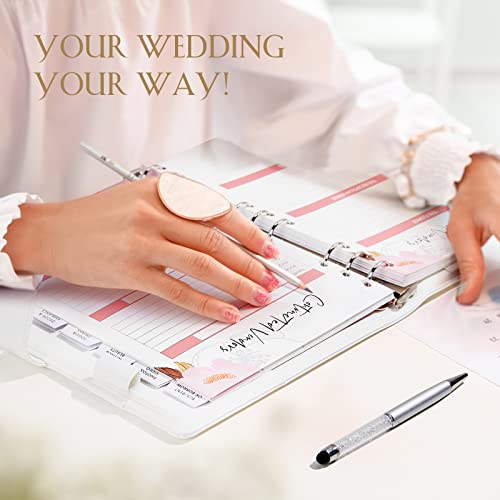 AW BRIDAL Wedding Planner Book and Organizer for The Bride To Be Gifts Future Mrs Gifts Engagement Gifts For Women∣Leather Hardcover Wedding Planning Book Budget Planner Binder with Pen and Gift Box