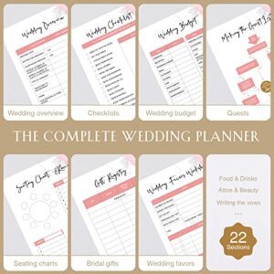 AW BRIDAL Wedding Planner Book and Organizer for The Bride To Be Gifts Future Mrs Gifts Engagement Gifts For Women∣Leather Hardcover Wedding Planning Book Budget Planner Binder with Pen and Gift Box