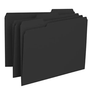 smead interior file folder, 1/3-cut tab, letter size, black, 100 per box (10243)