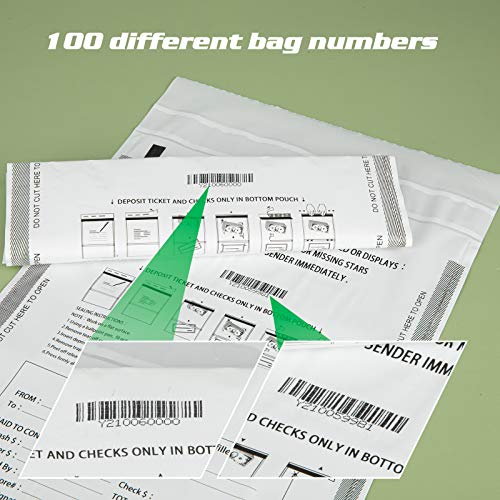 Bank deposit bags plastic,Money bag for cash,Bank bag,Cash register bags 9 x 12 Inch (White, 100 Pack)