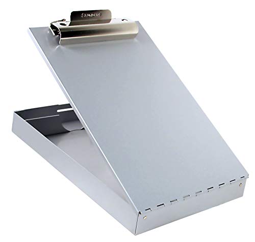 Saunders Recycled Aluminum Redi-Rite Storage Clipboard with Self-Locking Latch – Lightweight, Weather-Resistant Lacquer Finish Stationery Box. Office Products, Silver, Letter