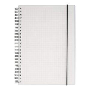 hulytraat hardcover graph ruled spiral notebook, 5.8 x 8.3 inches a5, transparent, 160-page 80-sheet square grid journal (awpps1)