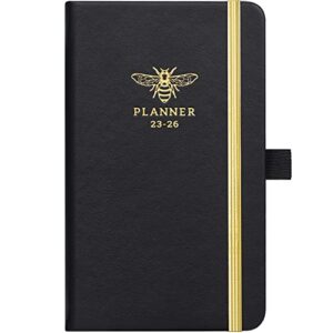 pocket planner 2023-2026 – 3 year monthly planner 2023-2026, jul.2023 – jun.2026, 6.2″ × 4″, 3 year monthly planner with 63 note page, 2 bookmarks, pen loop, inner pocket, perfect organizer for purse – black bee