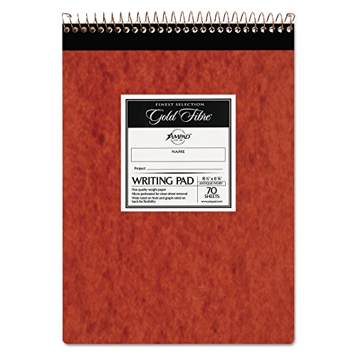 Gold Fibre Retro Pad, Wide Rule, 8-1/2 x 11-3/4, Antique Ivory, 70-Sheets/Pad (20-008R)