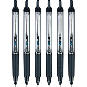 pilot pen 13616 precise v7 rt refillable & retractable liquid ink rolling ball pens, fine point (0.7mm) black ink, 6-pack