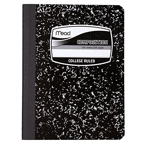 Mead Composition Notebook, College Ruled, 100 Sheets, Pack Of 3, Black (09932)