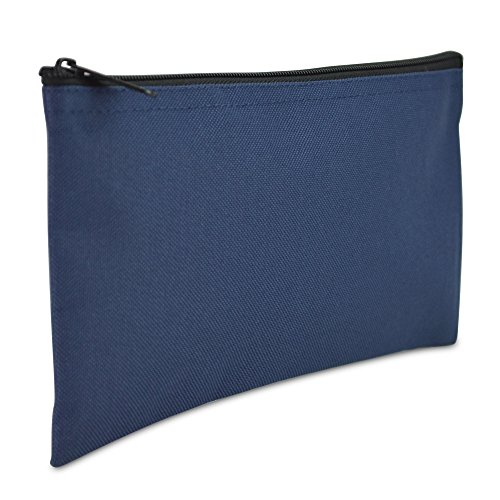 DALIX Bank Bags Money Pouch Security Deposit Utility Zipper Coin Bag Blue 2 Pack