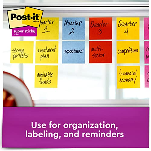 Post-it Super Sticky Notes, 2x Sticking Power, 3 x 3-ines, Red, 5-Pads/Pack (654-5SSRR), Saffron