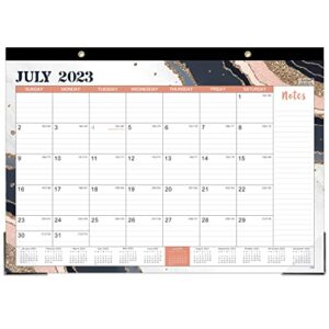 desk calendar 2023-2024 – 12 monthly desk/wall calendar 2-in-1, 16.9″ x 11.9″, july 2023 – december 2024 with corner protectors, ruled blocks – pink by artfan