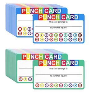 punch cards for classroom, 240 pack kids behavior reward punch cards, , incentive punch card for kids, business, students, teachers, 2 styles