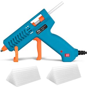 tilswall hot glue gun 50w with 75 pcs (5.11” x 0.27″) glue sticks heat up quickly mini melt gun electric for art crafts school, sealing, diy, home repairs, card, glass, festival decor and gifts