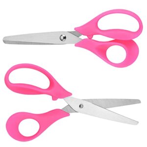 Left Handed Scissors Kids,5" Left Handed Kids Craft Scissors Ages 3+ Stainless Steel Soft Comfort-Grip Handles Blunt Lefty Safety School Scissors For Classroom Home Household 3 Pack