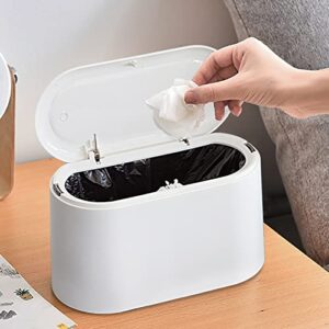 mongtinglu mini trash can with lid – removable small garbage can, tiny plastic trash bin, pop up countertop wastebasket, counter garbage lint bin for bathroom,office,kitchen,desk,coffee table(white)