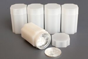 airtight silver round coin tube 5 pack