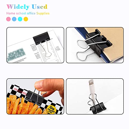 Medium Binder Clips 1.25 Inch Black 36 PCS, Binder Clips 32mm for Teacher School Office and Business