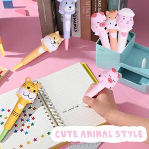 LemoHome Cute Pens squishy pens gel ink Animals Pens cute stationary Kawaii Pens Decompression Stress Relief Sponge Pens Set For Students Kids With Replacement Refills (Black)