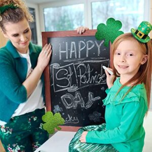 Glitter Shamrock Cutouts St. Patrick's Day Cut-Out Clover Assorted Sizes for Party Decoration 24 Pcs