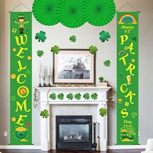 Glitter Shamrock Cutouts St. Patrick's Day Cut-Out Clover Assorted Sizes for Party Decoration 24 Pcs