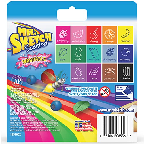 Mr. Sketch® Scented Markers, Chisel Point, Assorted, Pack Of 14