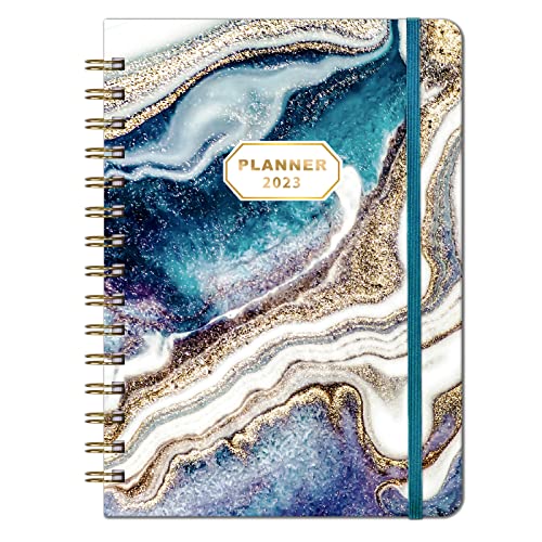 2023 Planner - Weekly Monthly Planner 2023 , January - December 2023, 6.4"x 8.5" Planner with Elastic Closure, Inner Pocket, Coated Tabs