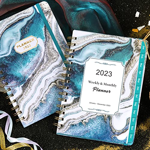 2023 Planner - Weekly Monthly Planner 2023 , January - December 2023, 6.4"x 8.5" Planner with Elastic Closure, Inner Pocket, Coated Tabs