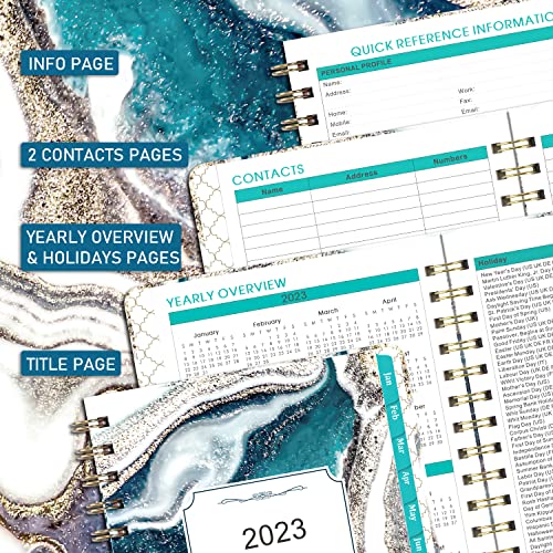 2023 Planner - Weekly Monthly Planner 2023 , January - December 2023, 6.4"x 8.5" Planner with Elastic Closure, Inner Pocket, Coated Tabs