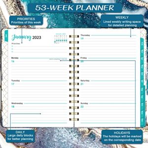 2023 Planner - Weekly Monthly Planner 2023 , January - December 2023, 6.4"x 8.5" Planner with Elastic Closure, Inner Pocket, Coated Tabs