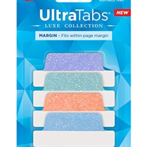 Avery Margin Ultra Tabs, 2.5" x 1", Pastel Sparkle Shimmer Designs, 16 Repositionable Page Tabs (74150)