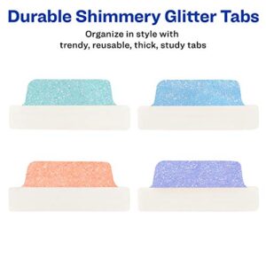 Avery Margin Ultra Tabs, 2.5" x 1", Pastel Sparkle Shimmer Designs, 16 Repositionable Page Tabs (74150)