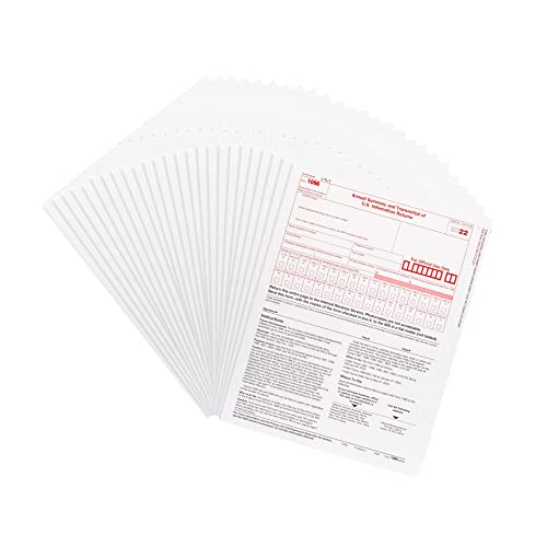 1096 Transmittal 2022 Tax Forms, 25 Pack of 1096 Summary Laser Forms, Compatible with QuickBooks and Accounting Software