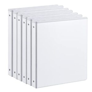 1-inch 3 ring binder with 2 pockets, 1” basic binders holds us letter size 8.5” x 11”for office/home/back to school, 6 pack