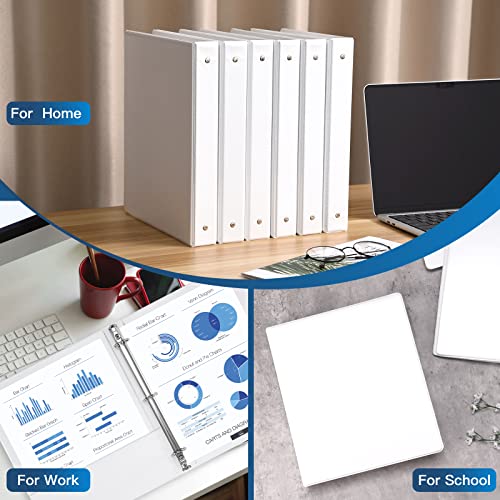 1-inch 3 Ring Binder with 2 Pockets, 1'' Basic Binders Holds US Letter Size 8.5'' x 11''for Office/Home/Back to School, 6 Pack