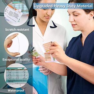 Nursing Badge Reference Cards - EKG, Vitals, Lab Values, Spanish Translation etc. RN Gifts for Nurses, Nursing School Student Essentials Supplies, Badge Buddy Nursing Cheat Sheets for ER CNA LVN IPN