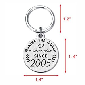 18th Birthday Gifts Keychain for Someone Who was Born in 2005, Turning 18 Year Old Birthday Gifts for Women Men