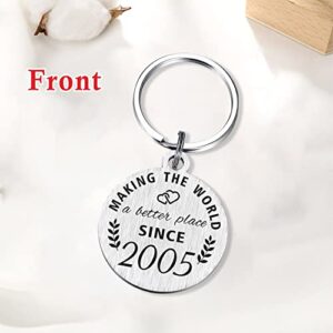 18th Birthday Gifts Keychain for Someone Who was Born in 2005, Turning 18 Year Old Birthday Gifts for Women Men