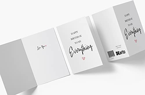 Sweet Birthday Card for Men Women, Large 5.5 x 8.5 Romantic Birthday Card for Him Her, Happy Birthday Card for Boyfriend, Birthday Card for Husband Wife Girlfriend, Karto My Everything