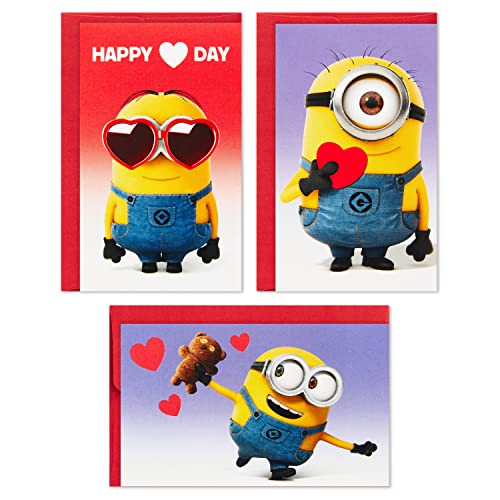 Hallmark Kids Minions Mini Valentines Day Cards Assortment (18 Classroom Cards with Envelopes)