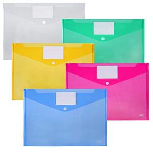 mr. pen- plastic envelopes, 10 pack, a4, letter size, plastic envelopes with snap closure, poly envelope, plastic folders with closure, clear plastic folders, plastic pocket folders, document envelope