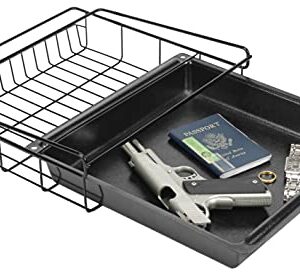 Lockdown Vault Drawer for Gun Safe Organization, Document or Valuable Storage and Security Black 13.6 x 14 x 3.8 inches