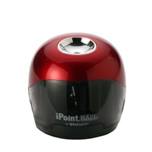 Westcott iPoint Ball Battery Pencil Sharpener, Red/Black (15570)