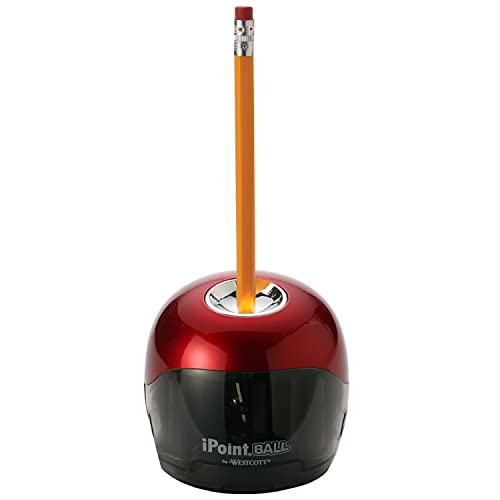 Westcott iPoint Ball Battery Pencil Sharpener, Red/Black (15570)