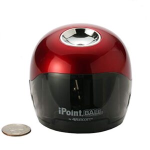 Westcott iPoint Ball Battery Pencil Sharpener, Red/Black (15570)