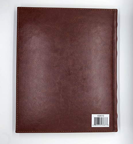 Eccolo Lined Executive Journal Notebook with Gold Edges, 256 Pages of Acid-Free Paper, Hard Cover Realistic Faux Leather, Lay Flat Design (Brown, 8x10 inches)