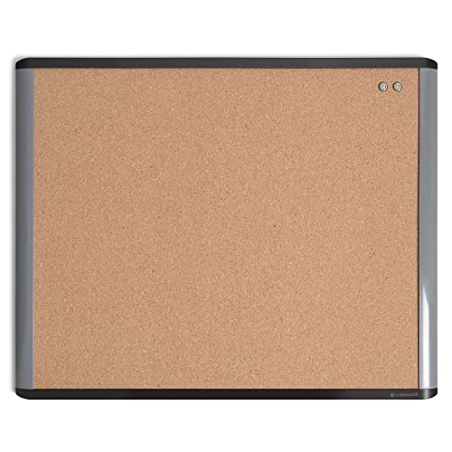 U Brands MOD Cork Bulletin Board, 16 x 20 Inches, Black and Grey Frame (390U00-01)