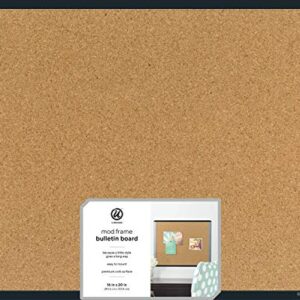 U Brands MOD Cork Bulletin Board, 16 x 20 Inches, Black and Grey Frame (390U00-01)