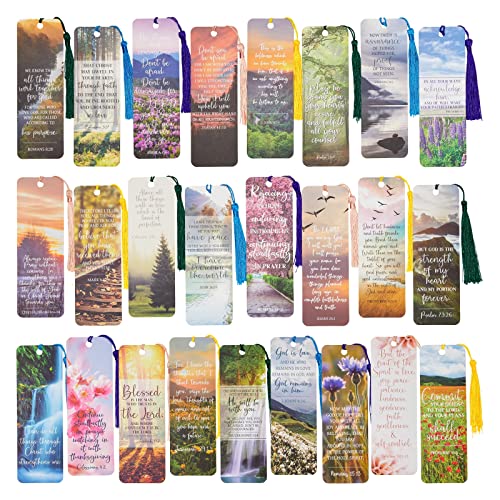 100 Pack Christian Bookmarks with Religious Scriptures, Bible Verse Book Markers (6 x 2 in)